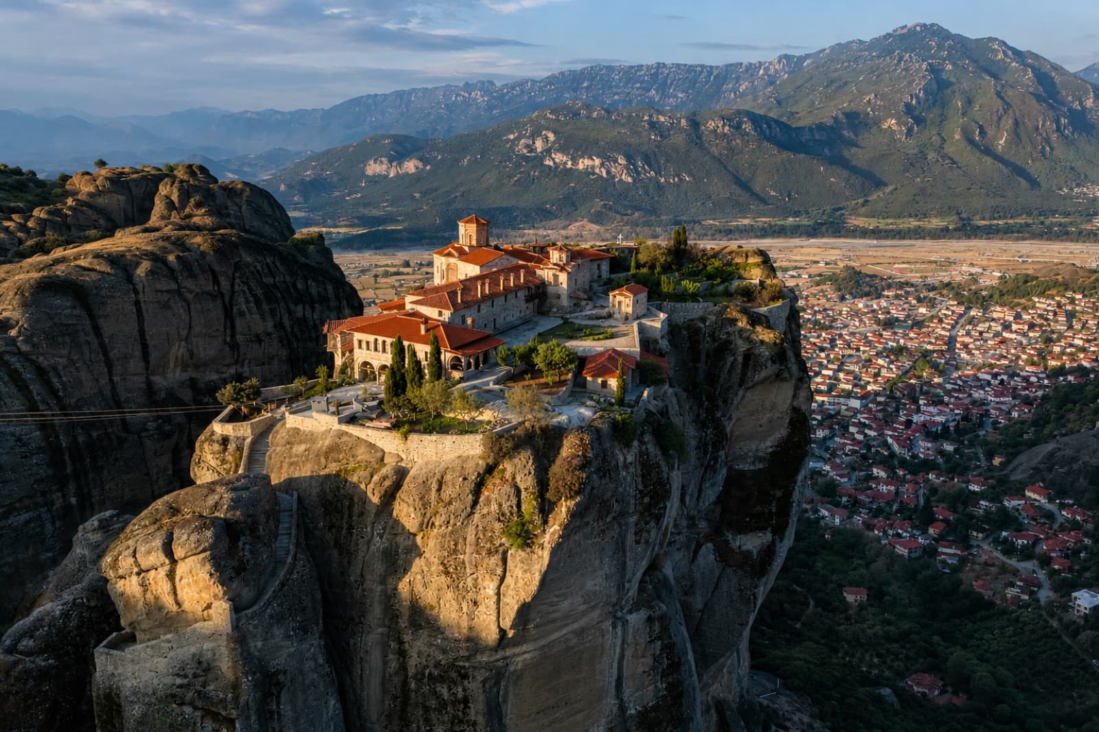 Monasteries perched on the towering rocks of Meteora