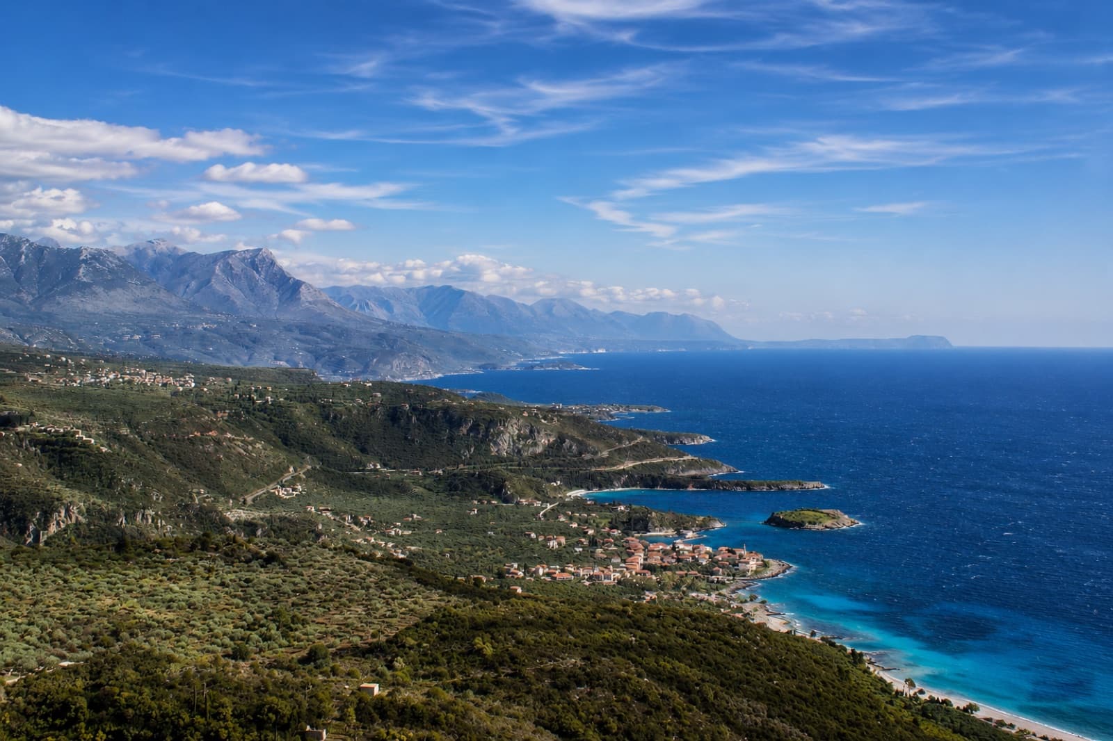 Coastal scenery of the Peloponnese near Kalamata